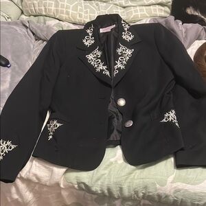 Embroidered Black Women's Jacket
